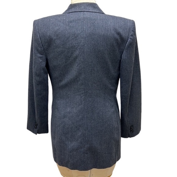 Vintage Women’s Saville | Wool Suit Jacket/Blazer Blue Gray Size 6 Made … - Picture 7 of 12